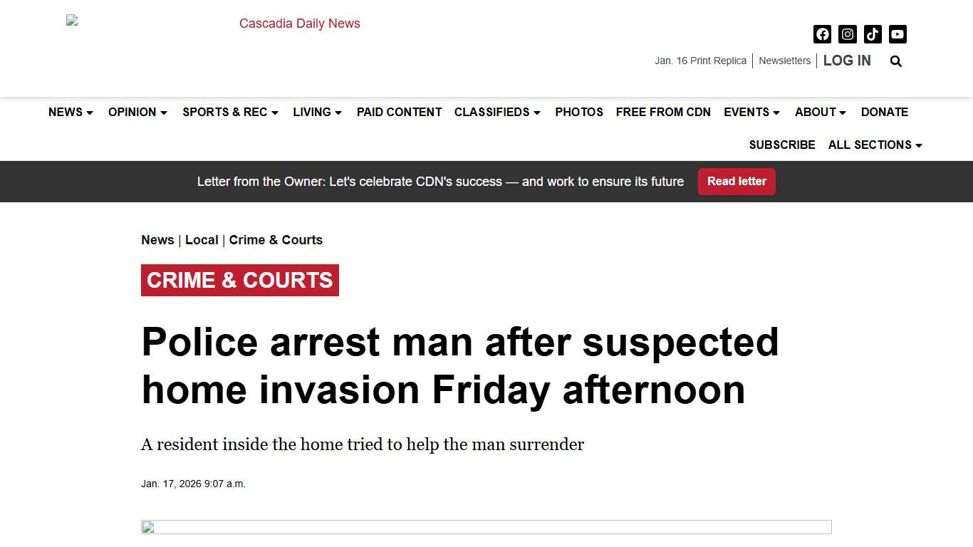 Police arrest man after suspected home invasion Friday afternoon | Cascadia Daily News