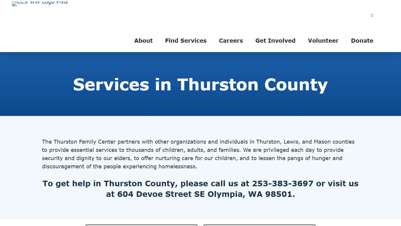 Thurston County | Catholic Community Services of Western Washington