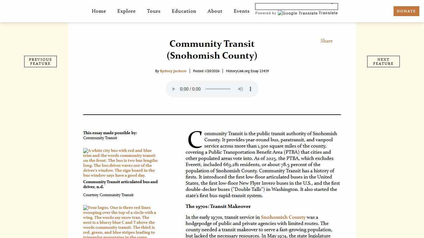 Community Transit (Snohomish County) - HistoryLink.org